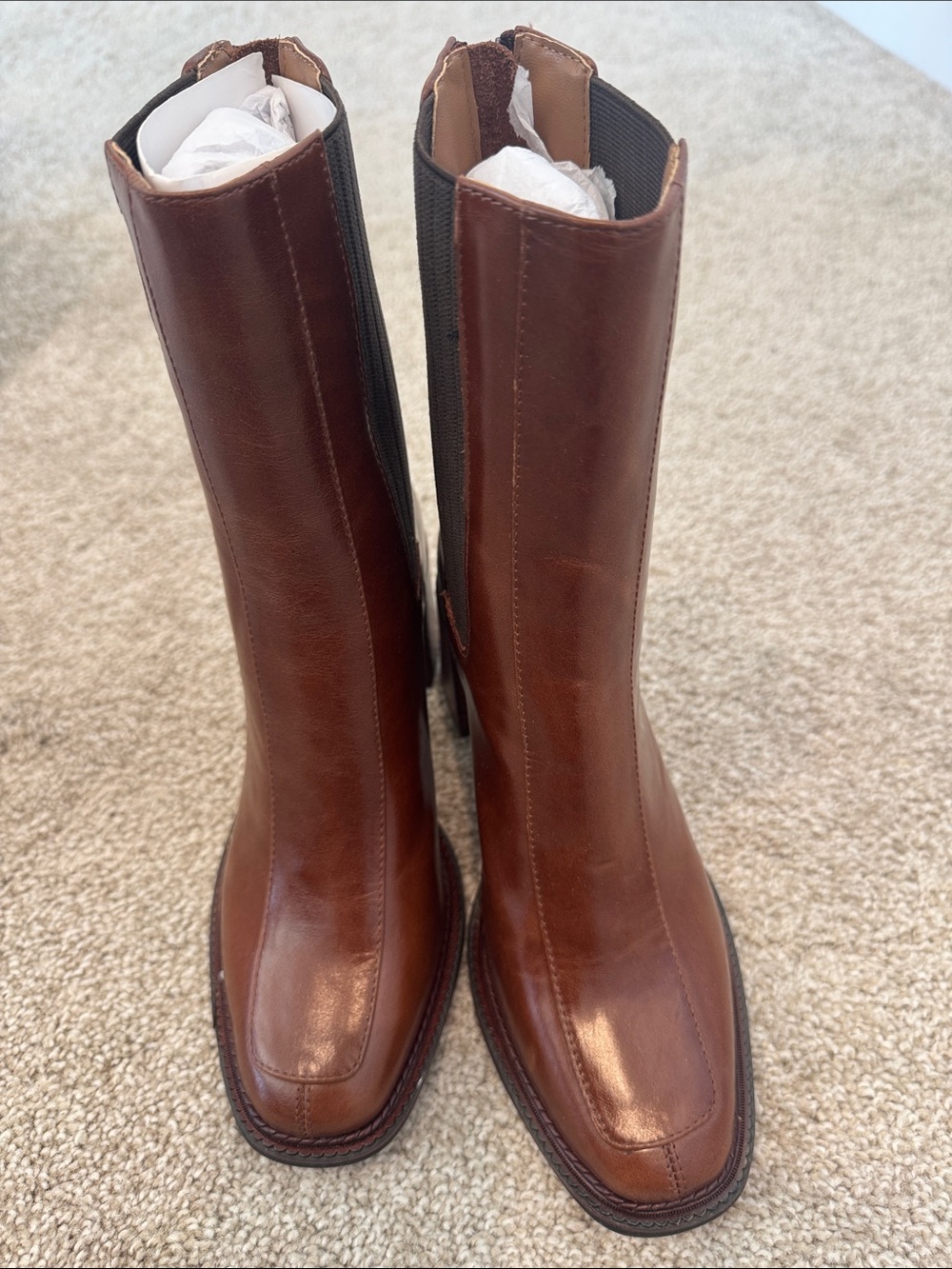 Steve Madden Women’s Brown Leather Downtown Boots - Picture 4 of 7